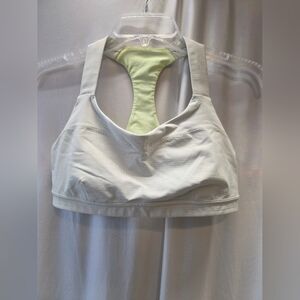 Lululemon White and Green Sports Bra